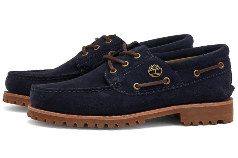 Timberland Authentic 3 Eye Boat Shoe "Dark Blue Suede"