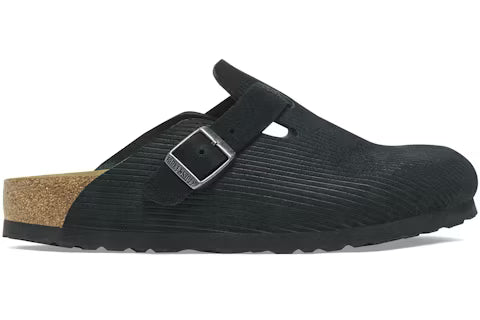 Birkenstock Boston Embossed Corduroy Suede Black