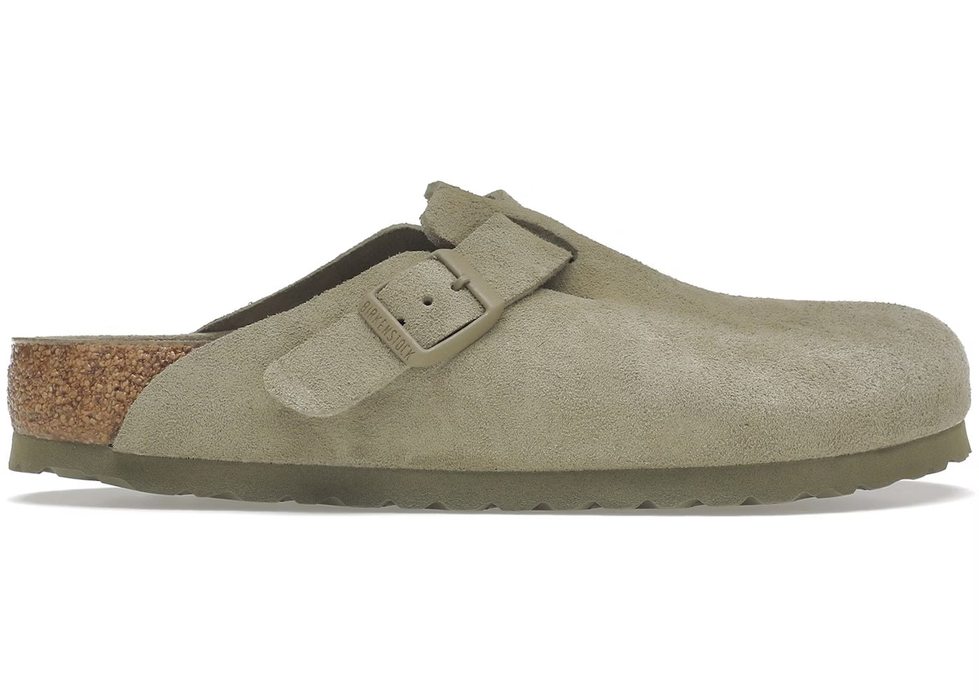 Birkenstock Boston Soft Footbed "Suede Faded Khaki"