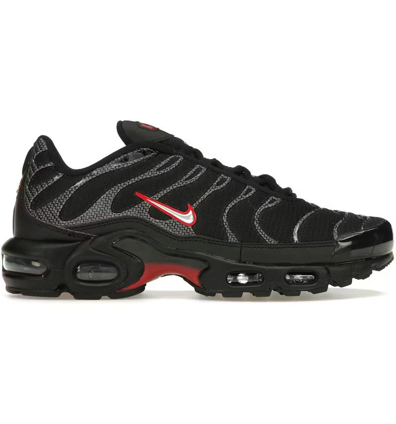 Nike Air Max Plus Black University Red Metallic Silver