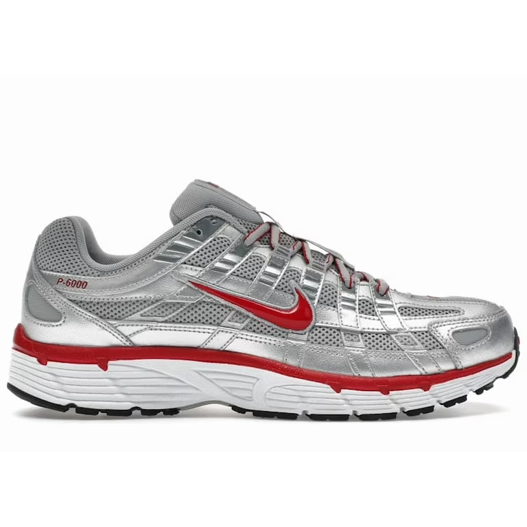 Nike P-6000 Metallic Silver Gym Red