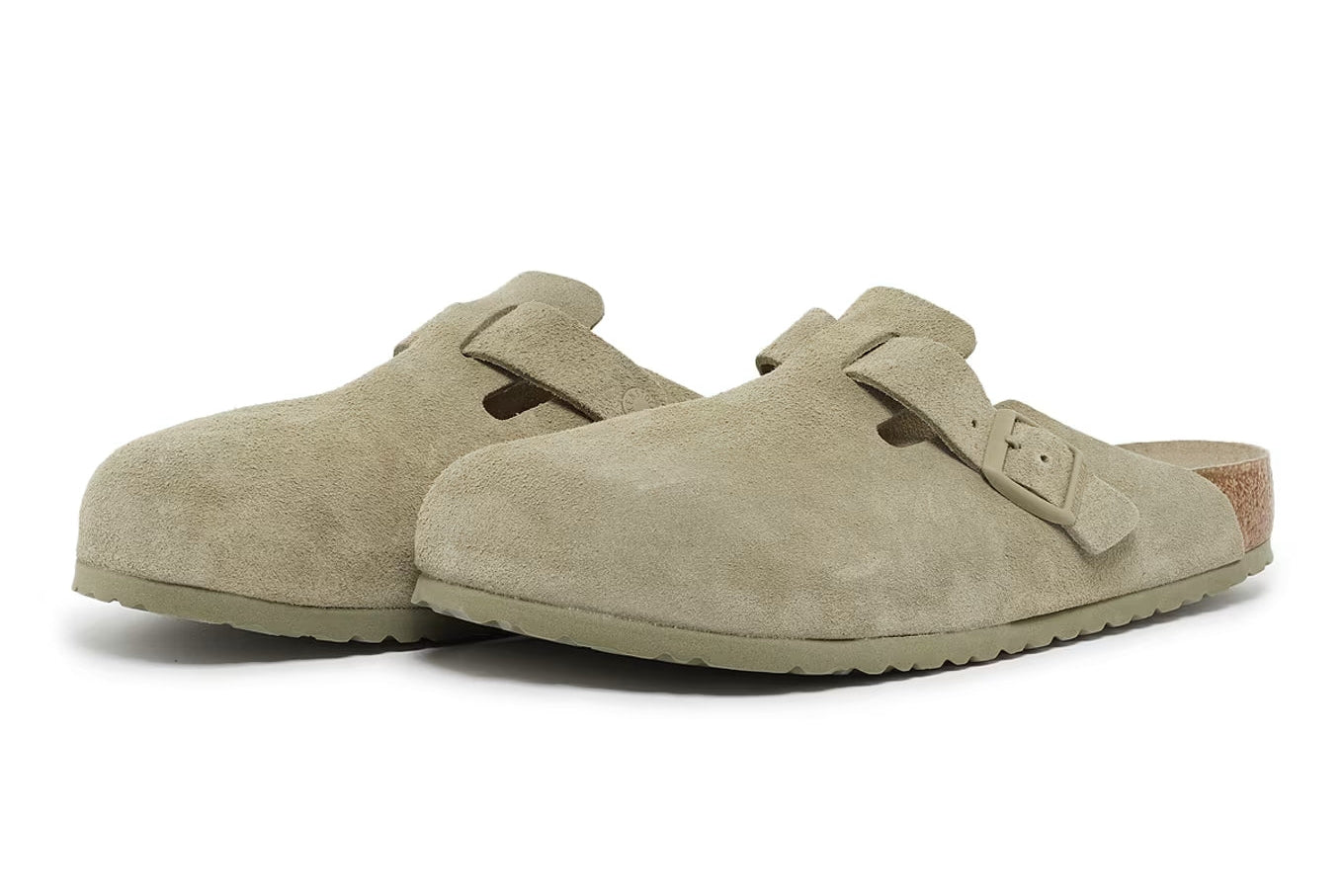 Birkenstock Boston Soft Footbed Suede Faded Khaki