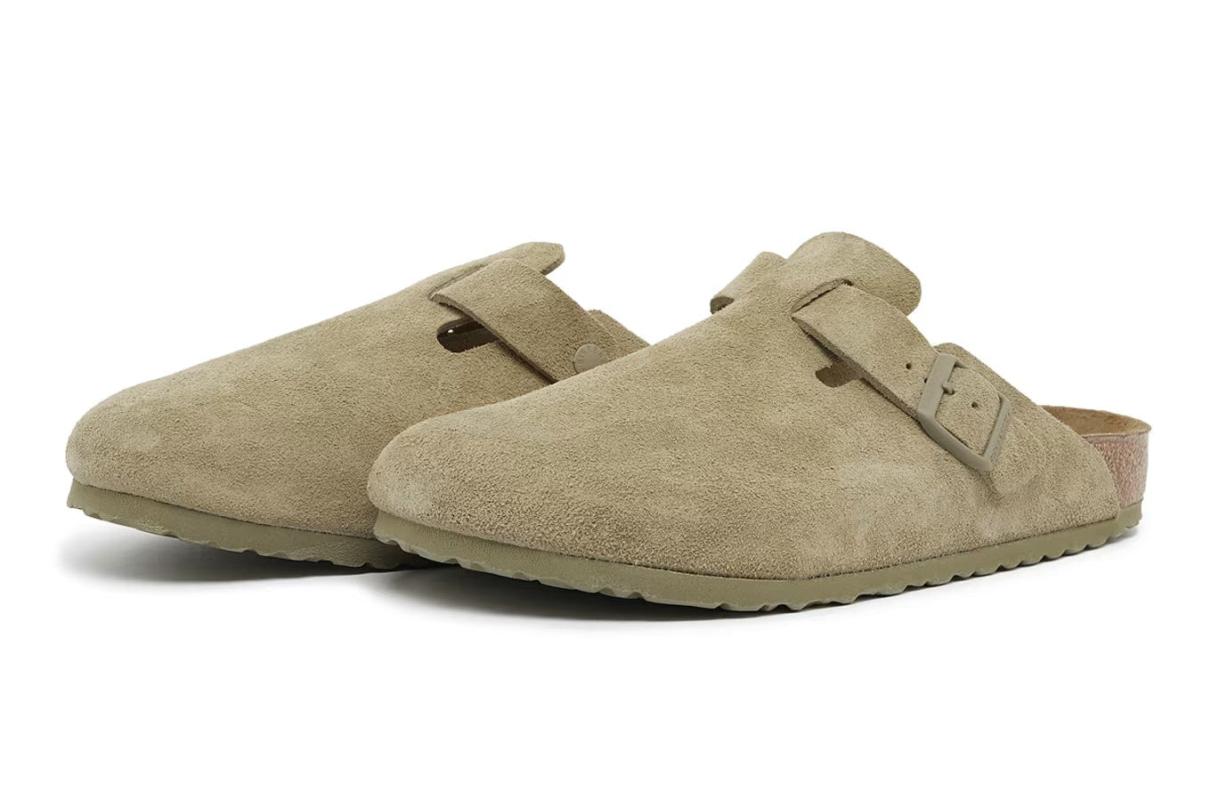 Birkenstock Boston Suede Faded Khaki