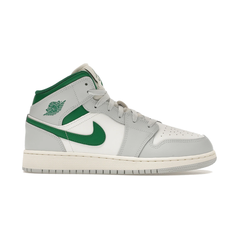 Air Jordan 1 Mid White Pure Platinum Pine Green
