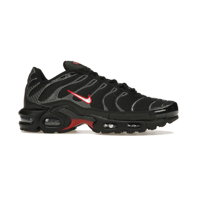 Nike Air Max Plus Black University Red Metallic Silver