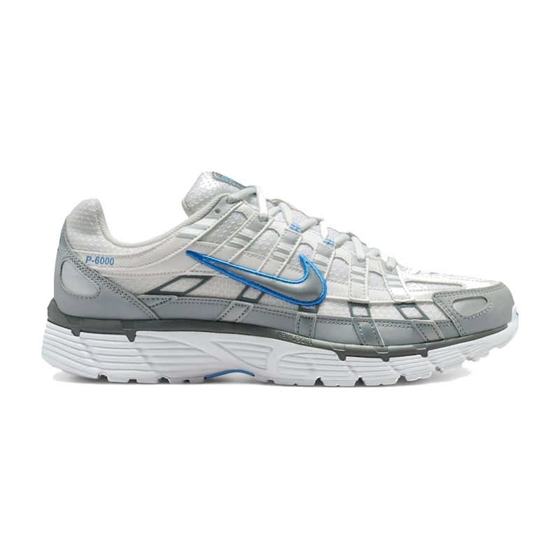 Nike P-6000 White Metallic Silver Blue