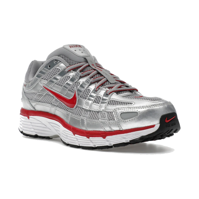 Nike P-6000 Metallic Silver Gym Red