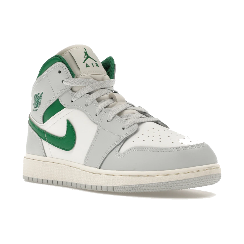 Air Jordan 1 Mid White Pure Platinum Pine Green